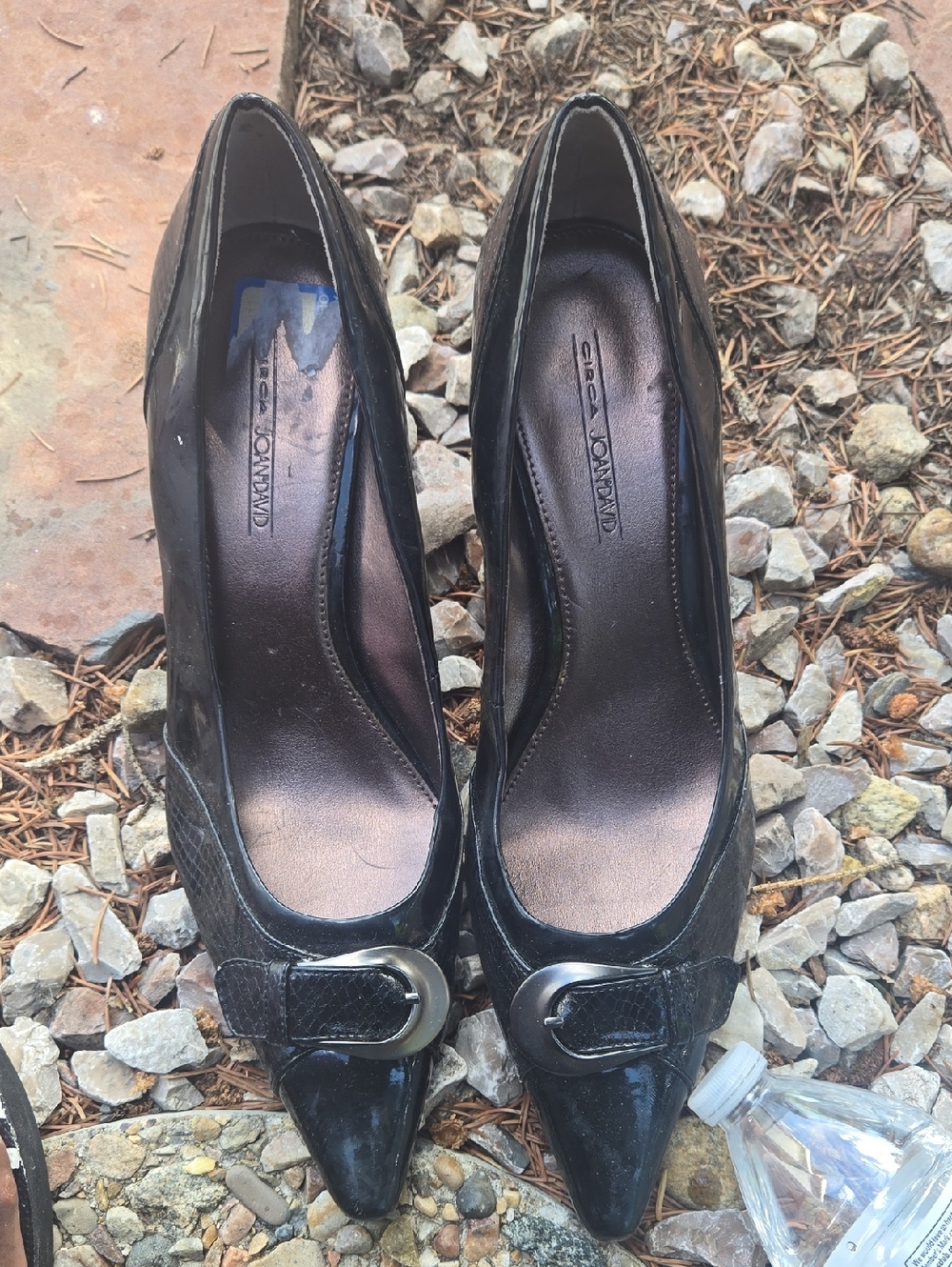 Black Pointed Toe Buckle Pumps